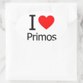 I Liebe Primos Ovaler Aufkleber (Tasche)