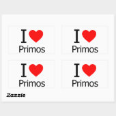 I Liebe Primos Rechteckiger Aufkleber (Blatt)