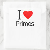 I Liebe Primos Rechteckiger Aufkleber (Tasche)