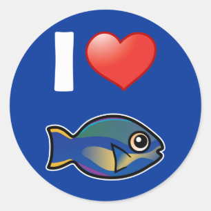 I Liebe Princess Parrotfish Runder Aufkleber