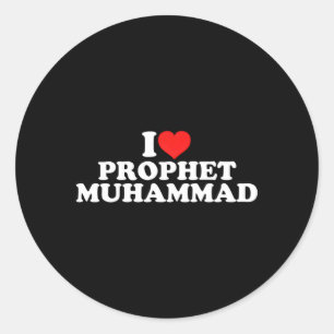 I Liebe Prophet Muhammad Runder Aufkleber