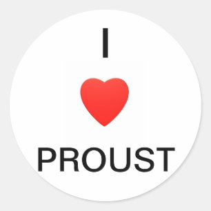 I Liebe Proust Runder Aufkleber