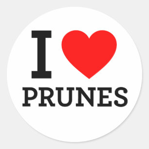 I Liebe Prunes Runder Aufkleber