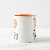 I Liebe Psaltery Orange Mandala Herz Zweifarbige Tasse (Mittel)