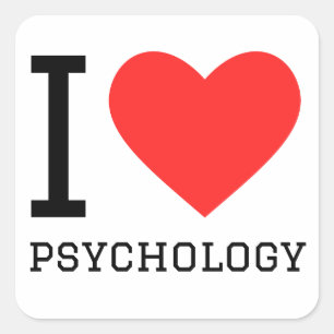 I Liebe Psychologie Quadratischer Aufkleber