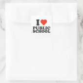 I Liebe Public School - I heart Public Schools Quadratischer Aufkleber (Tasche)