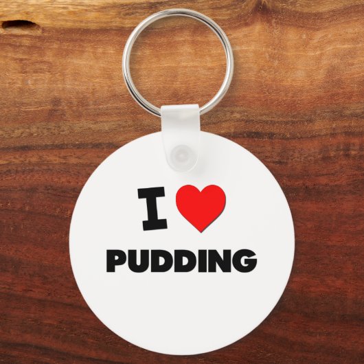 I Liebe Pudding Schlüsselanhänger (Vorderseite)