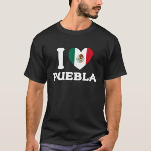 I Liebe Puebla Heart Mexico Flag T-Shirt