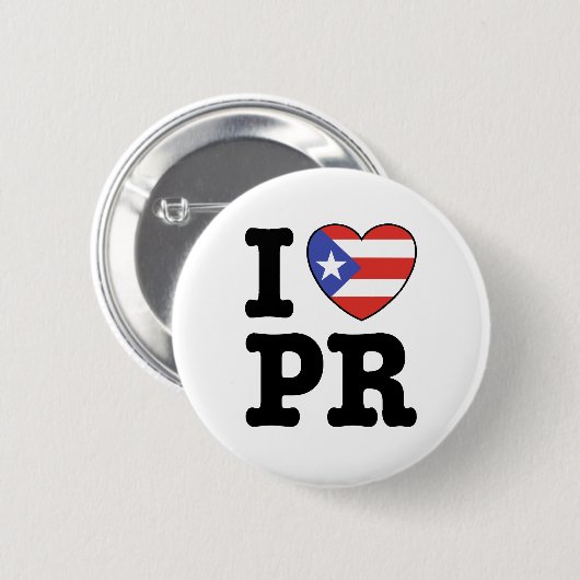 I Liebe Puerto Rico Button (Vorne & Hinten)