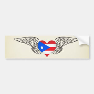 I Liebe Puerto Rico - Flügel Autoaufkleber