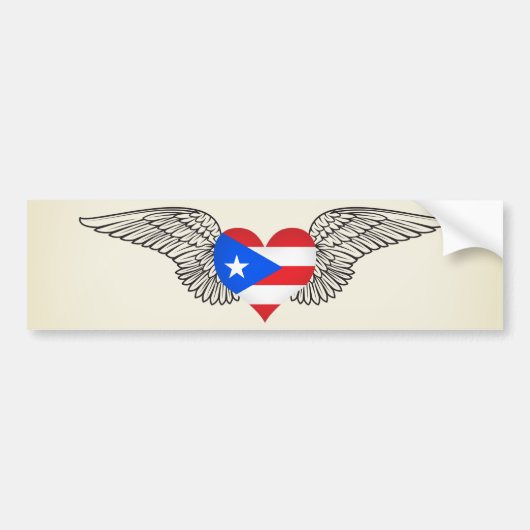 I Liebe Puerto Rico - Flügel Autoaufkleber (Vorne)