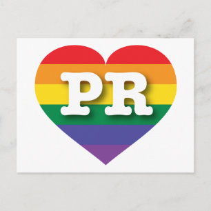 I Liebe Puerto Rico Rainbow Heart Postkarte