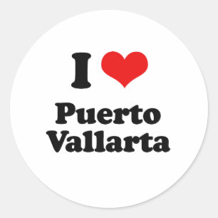 I Liebe-Puerto- Vallartat-shirt Runder Aufkleber