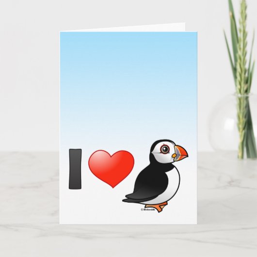 I Liebe Puffins Karte (Vorderseite)