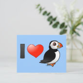 I Liebe Puffins Postkarte (Stehend Vorderseite)