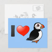 I Liebe Puffins Postkarte (Vorne/Hinten)