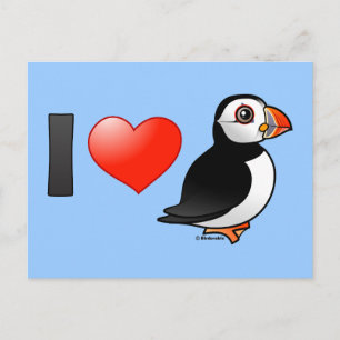 I Liebe Puffins Postkarte