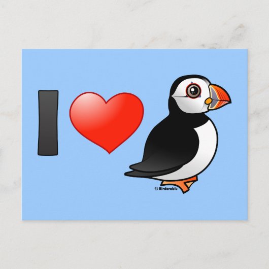 I Liebe Puffins Postkarte (Vorderseite)