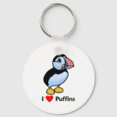 I Liebe Puffins Schlüsselanhänger (Vorderseite)