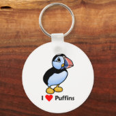 I Liebe Puffins Schlüsselanhänger (Vorderseite)