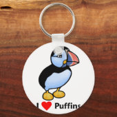 I Liebe Puffins Schlüsselanhänger (Vorderseite)
