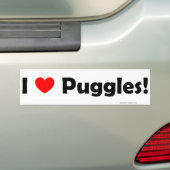 I Liebe Puggles Autoaufkleber (Auf Auto)
