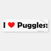 I Liebe Puggles Autoaufkleber (Vorne)