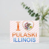 I Liebe Pulaski, IL Postkarte (Stehend Vorderseite)