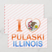 I Liebe Pulaski, IL Postkarte (Vorne/Hinten)