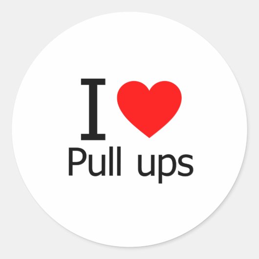 I Liebe Pull Ups Runder Aufkleber (Vorderseite)