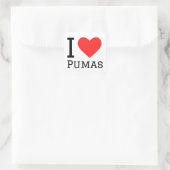 I Liebe Pumas Quadratischer Aufkleber (Tasche)