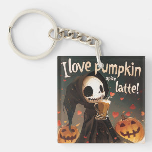 I Liebe Pumpkin Gewürz Latte Digital Art Schlüsselanhänger