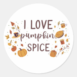 I Liebe Pumpkin Gewürz Runder Aufkleber