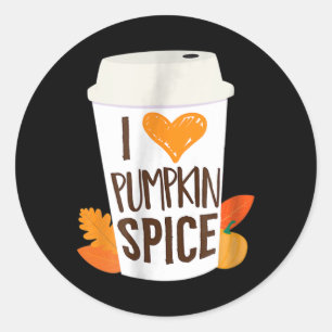 I Liebe Pumpkin Gewürzkaffee Herbst Saison PS Runder Aufkleber