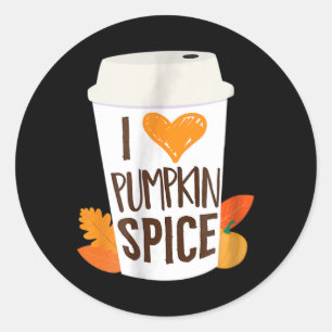 I Liebe Pumpkin Gewürzkaffee Herbstsaison PS Runder Aufkleber