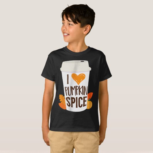 I Liebe Pumpkin Gewürzkaffee Herbstsaison PS T-Shirt (Vorne ganz)