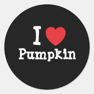 I Liebe Pumpkin Herz T - Shirt Runder Aufkleber