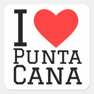 I Liebe punta cana Quadratischer Aufkleber