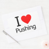 I Liebe Pushing Rechteckiger Aufkleber (Umschlag)