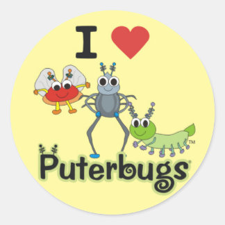 I Liebe Puterbugs Runder Aufkleber