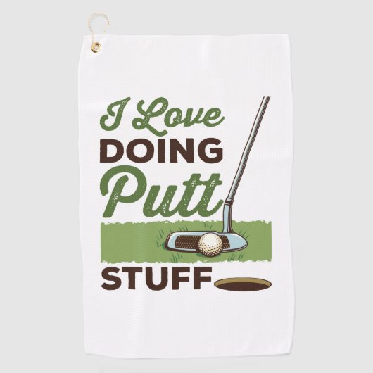 I Liebe Putt Stuff Funny Golf Putting Golfhandtuch (Vorderseite)