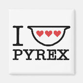 I Liebe Pyrex - Bowl mischen mit Herz (schwarz) Magnet (Vorne)