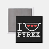 I Liebe Pyrex - Bowl mischen mit Herz (weiß) Magnet (Vorderseite/Rückseite)