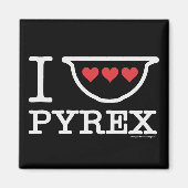 I Liebe Pyrex - Bowl mischen mit Herz (weiß) Magnet (Vorne)