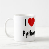 I Liebe Python Programmierung Kaffeetasse (Links)