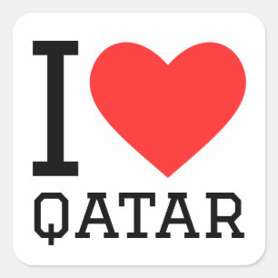I Liebe qatar Quadratischer Aufkleber