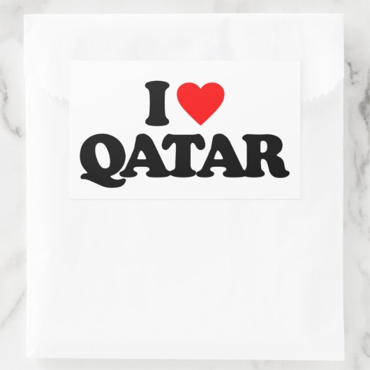 I LIEBE QATAR RECHTECKIGER AUFKLEBER (Tasche)