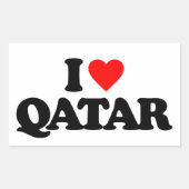I LIEBE QATAR RECHTECKIGER AUFKLEBER (Vorderseite)