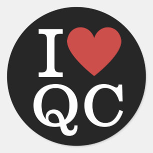 I ❤️ Liebe QC Qualität Kontrolle Mitarbeiter CUSTO Runder Aufkleber