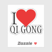 I Liebe Qi Gong Textvorlage Aufkleber (Blatt)